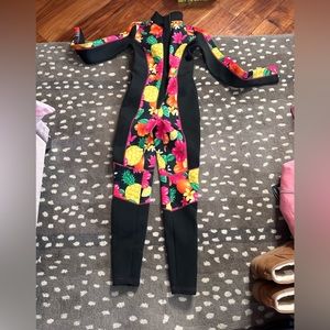 Delia’s Dollskill floral pineapple, wetsuit size small surf surfer girl